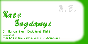mate bogdanyi business card